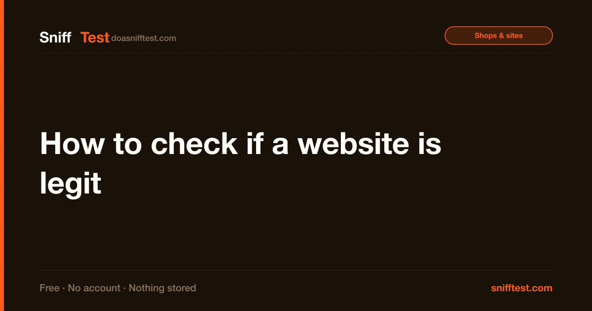 We Check How to check if a website is legit | SniffTest